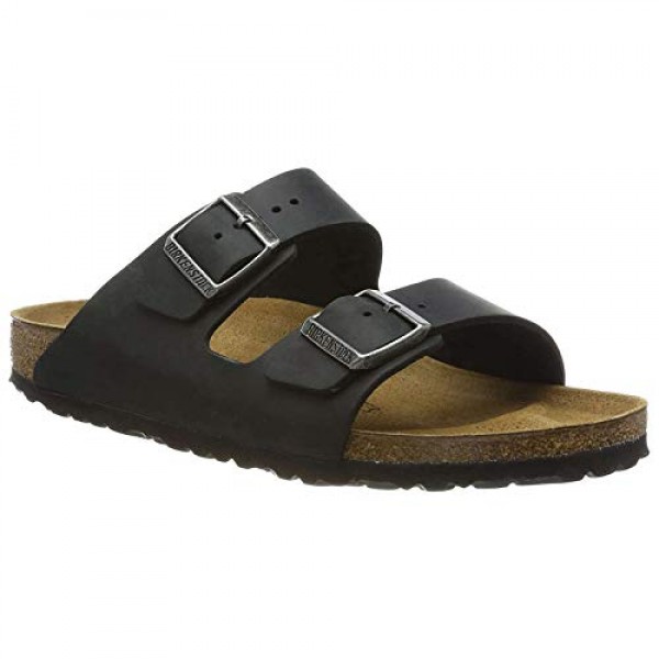 Birkenstock 남녀공용 애리조나 샌들, 블랙 오일 가죽, 39 N EU