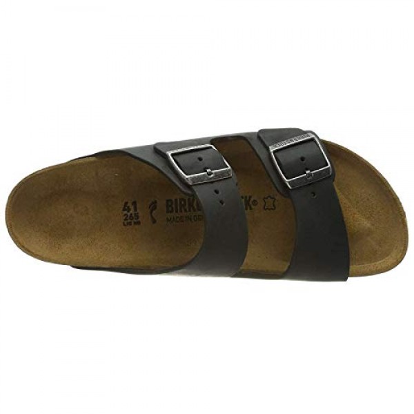 Birkenstock 남녀공용 애리조나 샌들, 블랙 오일 가죽, 39 N EU