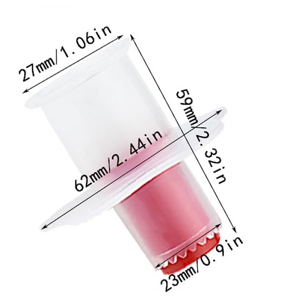 4 Pcs 플라스틱 컵케익 플런저 커터 59x62mm 케이크 파기 구멍 도구 주방 미니 컵케익 Corer 과자 작성 도구 DIY 베이킹 제과 머핀 케이크 작성 (2 빨간색 + 2 파란색)