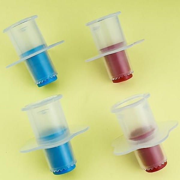 4 Pcs 플라스틱 컵케익 플런저 커터 59x62mm 케이크 파기 구멍 도구 주방 미니 컵케익 Corer 과자 작성 도구 DIY 베이킹 제과 머핀 케이크 작성 (2 빨간색 + 2 파란색)