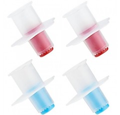 4 Pcs 플라스틱 컵케익 플런저 커터 59x62mm 케이크 파기 구멍 도구 주방 미니 컵케익 Corer 과자 작성 도구 DIY 베이킹 제과 머핀 케이크 작성 (2 빨간색 + 2 파란색)