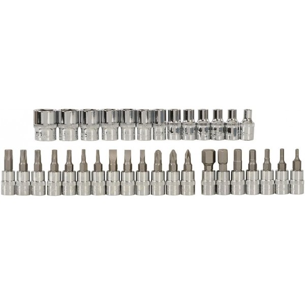 Silverline 633493 소켓 렌치 세트 1/4 드라이브 미터법 38pce 38pce 1 멀티