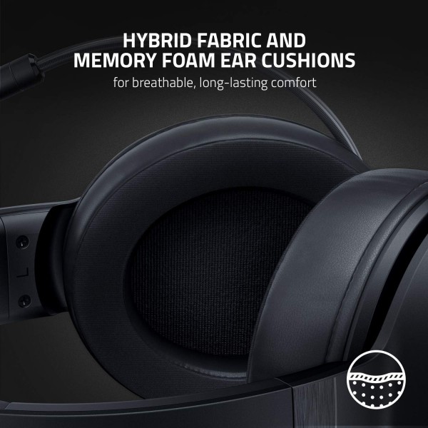 Razer Kraken V3 X - 유선 USB 게임용 헤드셋(경량 헤드폰, TriForce 40mm 드라이버, 카디오이드 HyperClear 마이크, 7.1 서라운드 사운드, RGB Chroma) 블랙 Kraken V3 X 블랙