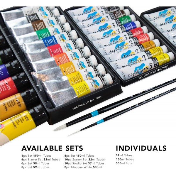 Daler Rowney 3 Acryl Selection Set 8 x 59 ml, 129100508, 멀티