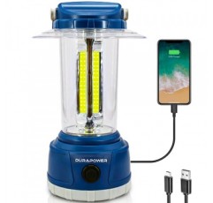 Durapower LED 캠핑 랜턴 충전식, 밝은 5000 루멘, 5가지 모드, 6000mAh 보조베터리, 허리케인, 비상, 정전, 가정용 IP44 방수 랜턴