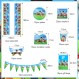 GUBOOM Paw Patrol 어린이 생일 식기 세트, 72 조각 Paw Patrol 생일 장식, 생일 파티 식기, 어린이 생일 파티 식기 용품, 10 인용 파티 장식