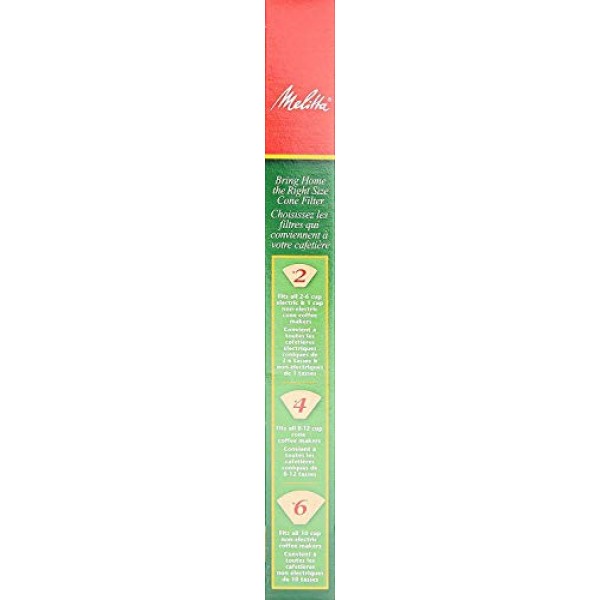 Melitta FBA USA Inc 626412#6 천연 브라운 콘 커피 필터 40개 - 4팩