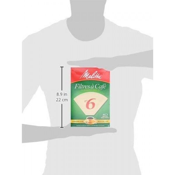 Melitta FBA USA Inc 626412#6 천연 브라운 콘 커피 필터 40개 - 4팩