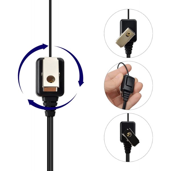 UAYESOK 라디오 이어폰 보안 사운드 튜브 워키토키 헤드셋 Kenwood TK-3501 Baofeng UV-5R 888S RETEVIS Esynic Protalk 양방향 라디오와 호환되는 PTT가 있는 2핀 옷깃 마이크(2개 팩)