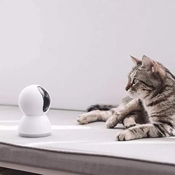 Xiaomi Mi 홈 보안 카메라 360° 1080P, HD 홈 보안 IP 카메라 사운드/모션 감지, 모션 추적, 나이트 비전, 양방향 오디오, 원격 뷰, Alexa와 작동하는 무선 WiFi 애완 동물 카메라