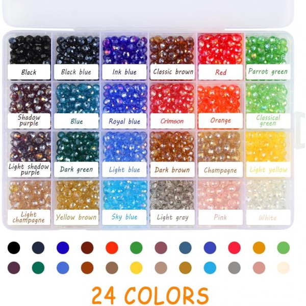 면 처리 된 유리 구슬 공예에 대 한 1200 Pcs 구슬 DIY 쥬얼리에 대 한 다채로운 구슬 저장 상자로 만드는 팔찌 만들기