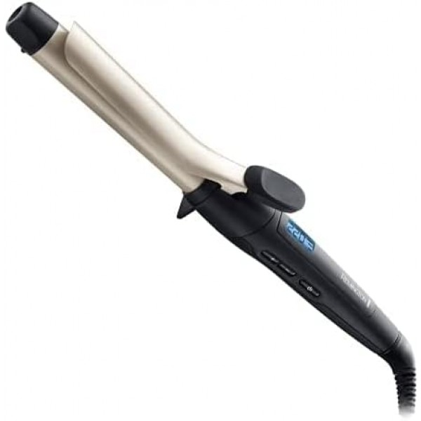 Remington 컬링 아이언 Pro Soft Curl CI6325, 25mm, 정전기 방지 세라믹 토르말린 코팅, 블랙/크림
