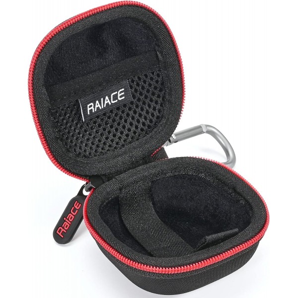 Beats Fit Pro 이어폰과 호환되는 RAIACE 하드 쉘 보관 케이스 보호용 여행용 휴대용 케이스.-블랙(블랙 라이닝)
