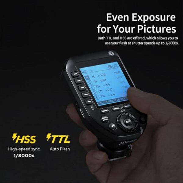 소니 카메라용 Godox XProII-S 무선 플래시 트리거, Xpro-S 업그레이드 버전, 1/8000s HSS TTL 변환-수동 TCM 기능 플래시 송신기 Sony A7IV A7C A7M4 A7R A7RIII와 호환 가능