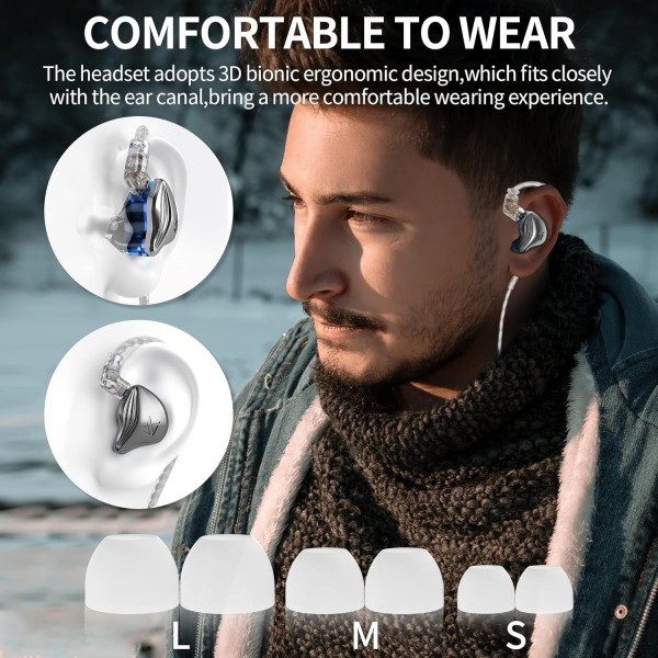 케이블 포함 KZ ZEX 이어폰, 유선 인이어 헤드폰, HiFi 전문가용 스테레오, 깊은 저음, iPhone, iPad, MP3, Huawei, Samsung용 3.5mm 잭 이어폰(검은색, 마이크 포함)