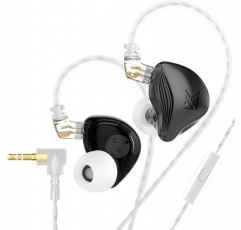 케이블 포함 KZ ZEX 이어폰, 유선 인이어 헤드폰, HiFi 전문가용 스테레오, 깊은 저음, iPhone, iPad, MP3, Huawei, Samsung용 3.5mm 잭 이어폰(검은색, 마이크 포함)