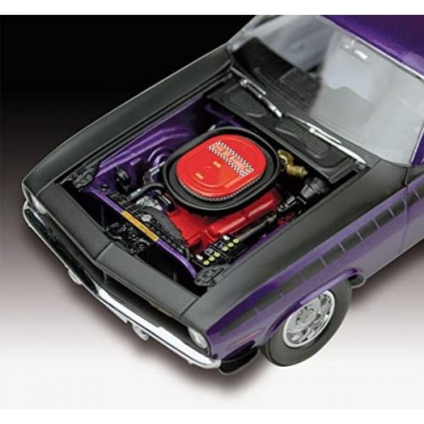 Revell REV-67664 모델 세트 1970 Plymouth AAR Cuda 모델 키트 + 액세서리, 1:25/19.1 cm, 1/72