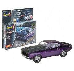 Revell REV-67664 모델 세트 1970 Plymouth AAR Cuda 모델 키트 + 액세서리, 1:25/19.1 cm, 1/72