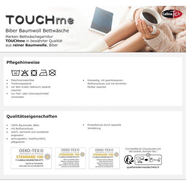 CelinaTex Touchme 비버 침대 시트 200 x 200cm 3피스 면 이불 커버 Laura 블랙 베이지 앤트러사이트 200 x 200cm Laura 블랙 베이지 앤트러사이트