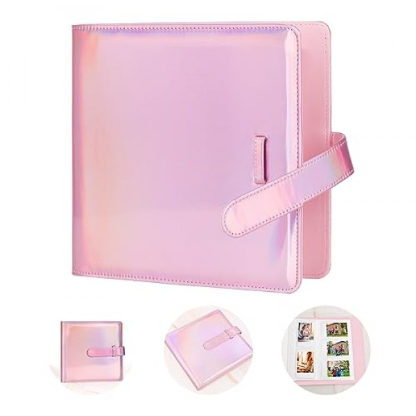 Fujifilm Instax Mini 12 11 9 8+ 8 90 40 EVO 인스턴트 카메라용 360 포켓 사진 앨범, Polaroid Snap/PIC-300/Z2300/ SocialMatic 인스턴트 카메라 및 Zip 인스턴트 프린터(매직 핑크)용