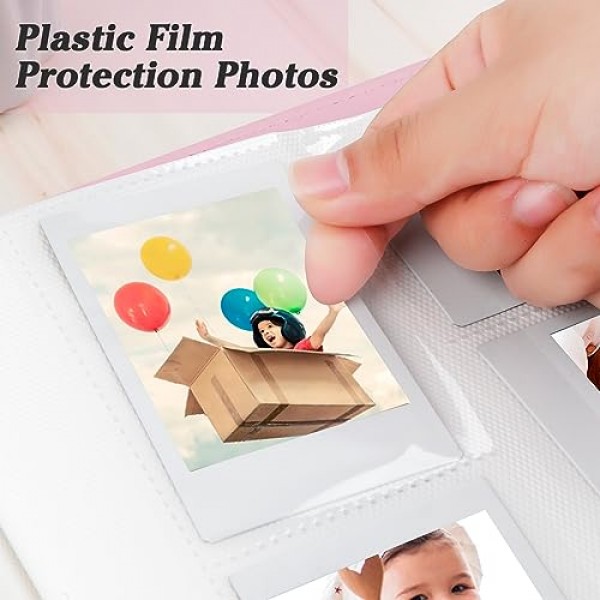 Fujifilm Instax Mini 12 11 9 8+ 8 90 40 EVO 인스턴트 카메라용 360 포켓 사진 앨범, Polaroid Snap/PIC-300/Z2300/ SocialMatic 인스턴트 카메라 및 Zip 인스턴트 프린터(매직 핑크)용