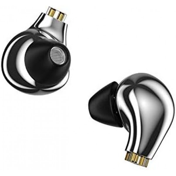 BLON BL-03 이어폰, 10mm 카본 다이어프램 다이내믹 드라이브 베이스 HiFi DJ 이어폰 모니터, 다이아몬드 미러 프로세스 이어폰 2핀 분리형 케이블 유선 이어폰(Slive No Mic)