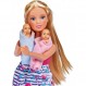 Simba 105733333 - Steffi Love Welcome Twins, 임신한 인형, 쌍둥이 있음, 기저귀 갈이대 및 욕조 포함, 액세서리, 드레스업 인형, 29cm, 3세 이상 어린이용