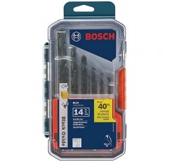 BOSCH BL14 14피스 모듬 세트 경량 금속, 목재, 플라스틱 응용 분야용 3플랫 생크 흑색 산화물 드릴 비트