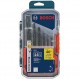 BOSCH BL14 14피스 모듬 세트 경량 금속, 목재, 플라스틱 응용 분야용 3플랫 생크 흑색 산화물 드릴 비트