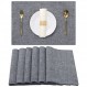 Homaxy Cloths 식탁용 플레이스매트 6개 세트, 내열성 세탁 가능한 면 린넨 혼방 테이블 매트, 청소가 용이한 미끄럼 방지 플레이스 매트, 13" x 19", 진한 회색