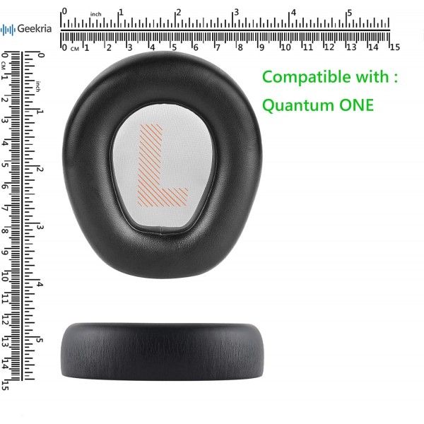 JBL Quantum ONE 무선 헤드폰 이어패드, 헤드셋 이어패드 수리 부품(검은색)용 Geekria QuickFit 단백질 가죽 교체용 이어패드