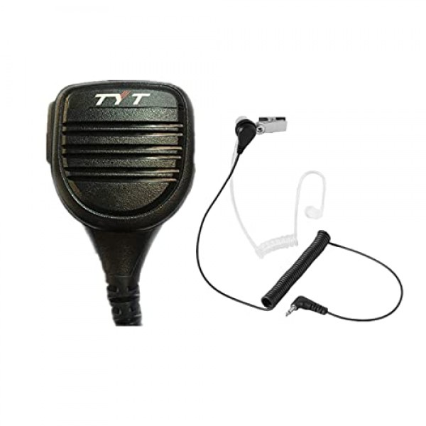 MD-380/UV380 UV8000D/E,Baofeng,AnyTone,Kenwood DMR/아날로그 햄 라디오(어쿠스틱 튜브 이어폰 포함)용 TYT IP54 방수 숄더 원격 스피커 마이크