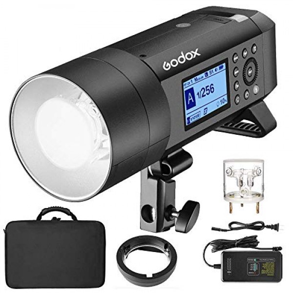 GODOX AD400PRO 400Ws GN72 TTL 1/8000s HSS 2.4G X 시스템 올인원 실외 플래시 스피드라이트 스트로브 라이트, 배터리로 작동되는 모노라이트, 390 최대 전력 팝, 30W LED 모델링 램프,