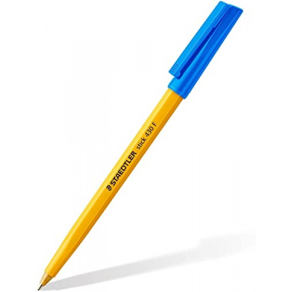 Staedtler Fine 0.3mm 430 스틱 볼펜 필기용 펜 스무스 - 파란색 잉크 - 3개 팩