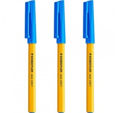 Staedtler Fine 0.3mm 430 스틱 볼펜 필기용 펜 스무스 - 파란색 잉크 - 3개 팩