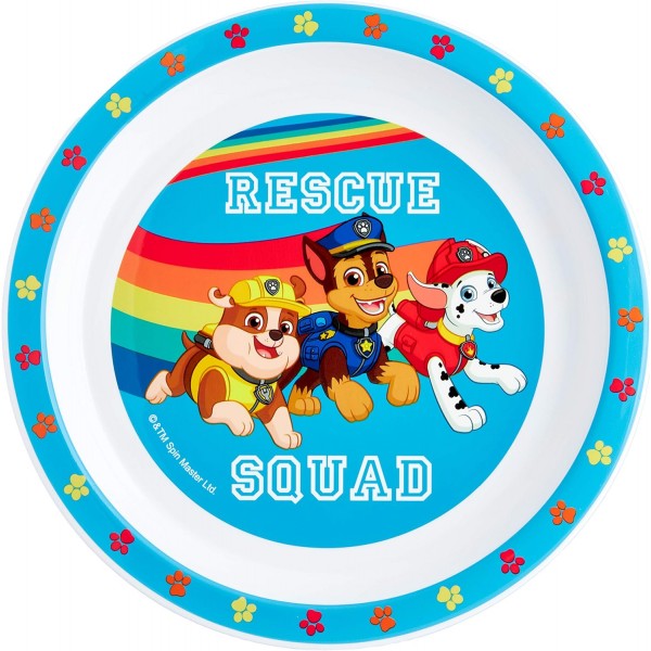 PAW Patrol Kids 식기 세트 – 3피스 어린이용 재사용 가능한 PP 접시, 그릇 및 컵 세트 – Skye, Chase, Marshall, Rubble 텀블러 및 식사 시간용 식기 세트 – 24개월 이상
