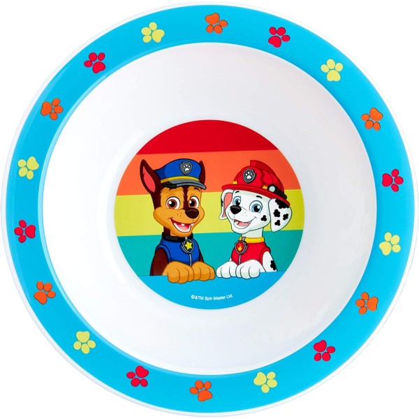 PAW Patrol Kids 식기 세트 – 3피스 어린이용 재사용 가능한 PP 접시, 그릇 및 컵 세트 – Skye, Chase, Marshall, Rubble 텀블러 및 식사 시간용 식기 세트 – 24개월 이상