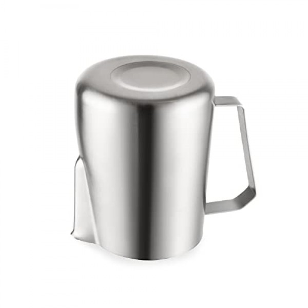 Miuly 소형 우유 거품 투수, 스테인레스 스틸 우유 거품기 컵, 14OZ/400ML 우유 거품기 투수 바리스타 도구, 에스프레소 머신, 우유 거품기