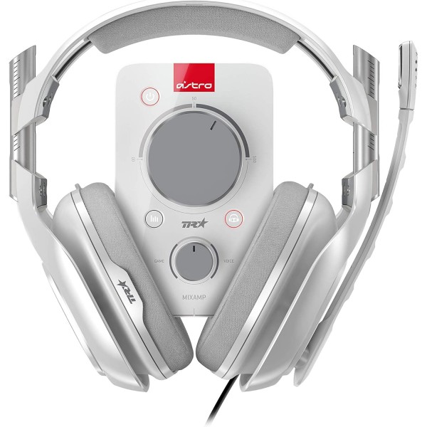 ASTRO A40 TR 게임용 헤드셋 + MixAmp Pro TR 어댑터 3세대 7.1 Dolby 서라운드 사운드 교체형 마이크 ​​스피커 태그 경량 모드 키트 호환 PC/Mac/Xbox One - 흰색 흰색 Xbox One, PC, Mac