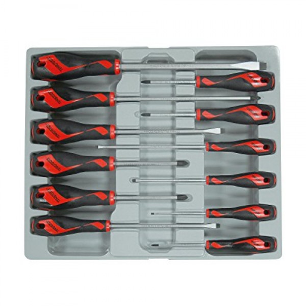 Teng Tools 12피스 드라이버 세트(플랫, PH, PZ) - MD912N, 실버