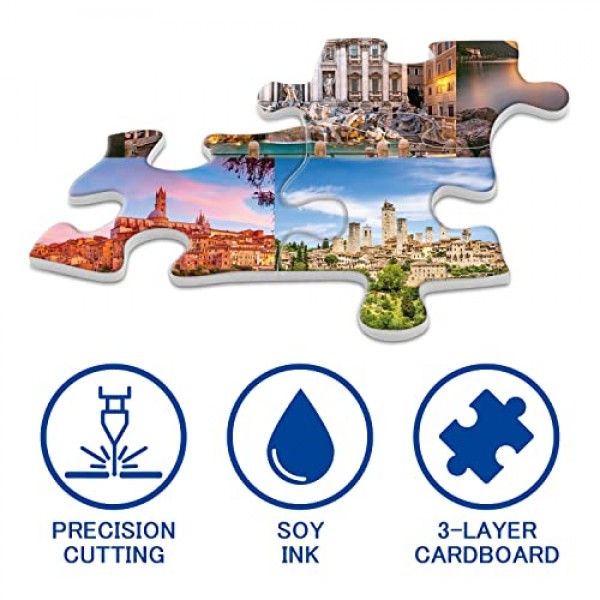 이탈리아 퍼즐 1000피스 성인용, 로마 베니스 친퀘테레 여행 퍼즐 유럽, 유럽 풍경 자연 직소 퍼즐 풍경【27.5 x 19.7 in】