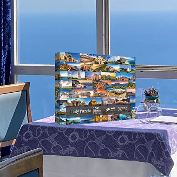 이탈리아 퍼즐 1000피스 성인용, 로마 베니스 친퀘테레 여행 퍼즐 유럽, 유럽 풍경 자연 직소 퍼즐 풍경【27.5 x 19.7 in】