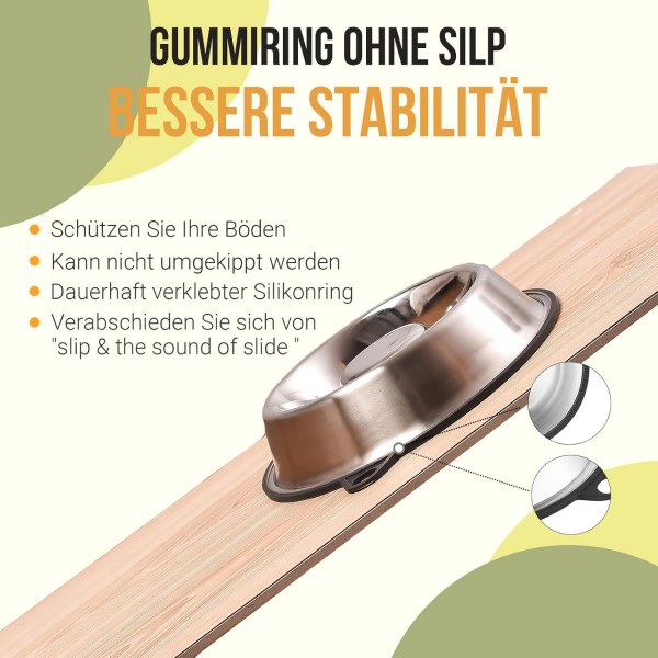 PEGGY11 스테인레스 스틸 슬로우 피더 개 그릇 | 영구 접착 미끄럼 방지 실리콘 고무 중소형견용 스테인리스 스틸