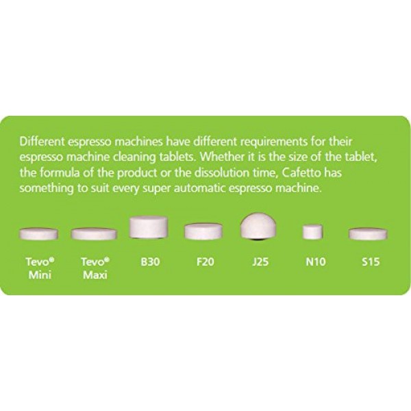 Cafetto S15 고성능 에스프레소 머신 청소 정제(8정 블리스 터)