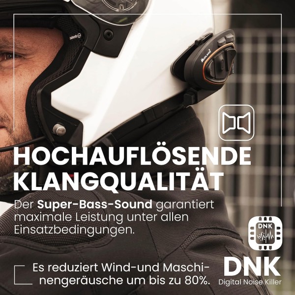 Midland BTX1 Pro S Twin C1411.05, 오토바이 운전자를 위한 듀오 블루투스 통신 시스템, IPX6 방수, 소음 제거, 바이크 투 바이크, 23시간 배터리, 800m 범위, 앱을 통한 FM 라디오