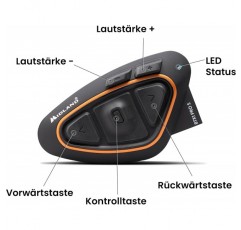 Midland BTX1 Pro S Twin C1411.05, 오토바이 운전자를 위한 듀오 블루투스 통신 시스템, IPX6 방수, 소음 제거, 바이크 투 바이크, 23시간 배터리, 800m 범위, 앱을 통한 FM 라디오