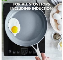 GreenPan Valencia Pro 경질 양극 산화 처리된 건강한 세라믹 논스틱 26cm 프라이팬(뚜껑 포함), PFAS 없음, 인덕션, 식기세척기 사용 가능, 오븐 사용 가능, 회색 26cm 회색