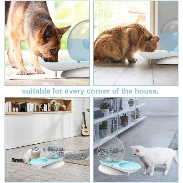 YATOSEEN 물 디스펜서 고양이 전기 없음 애완 동물 물 디스펜서, 개와 고양이를 위한 자동 물 디스펜서 스테이션, 2.8L 자동 애완 동물 물 디스펜서 보유