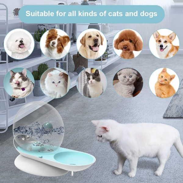 YATOSEEN 물 디스펜서 고양이 전기 없음 애완 동물 물 디스펜서, 개와 고양이를 위한 자동 물 디스펜서 스테이션, 2.8L 자동 애완 동물 물 디스펜서 보유