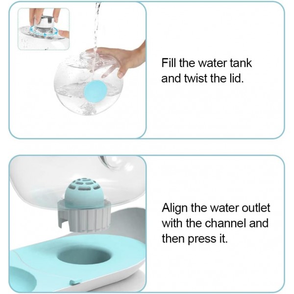 YATOSEEN 물 디스펜서 고양이 전기 없음 애완 동물 물 디스펜서, 개와 고양이를 위한 자동 물 디스펜서 스테이션, 2.8L 자동 애완 동물 물 디스펜서 보유